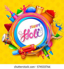 illustration of colorful Happy Holi Background for Festival of Colors celebration greetings