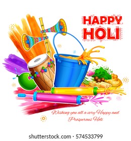 illustration of colorful Happy Holi Background for Festival of Colors celebration greetings