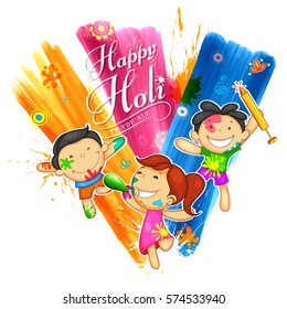 illustration of colorful Happy Holi Background for Festival of Colors celebration greetings