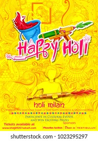 illustration of colorful Happy Holi Doodle Background for Festival of Colors celebration greetings