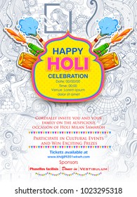 illustration of colorful Happy Holi Doodle Background for Festival of Colors celebration greetings