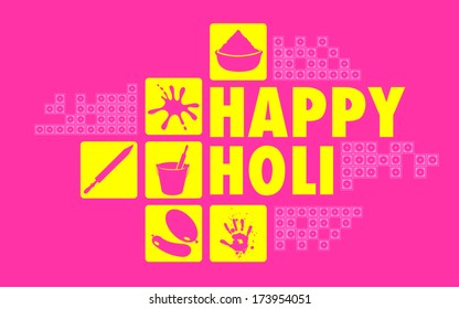 illustration of colorful Happy Holi flat design background