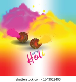 illustration of colorful Happy Holi greeting background