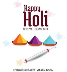 Illustration of colorful Happy Holi. Vector of Indian hindu festival of colors with creative frames and text of holi.
