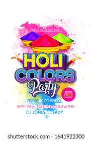 illustration of colorful Holi, colorful Background for Festival of Colors celebration invitation, poster card, banner 
