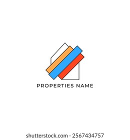 ILLUSTRATION COLORFUL HOME. BUILDING ARCHITECTURE SIMPLE MINIMALIST LOGO ICON DESIGN VECTOR. GOOD FOR REAL ESTATE, PROPERTY INSDUSTRY