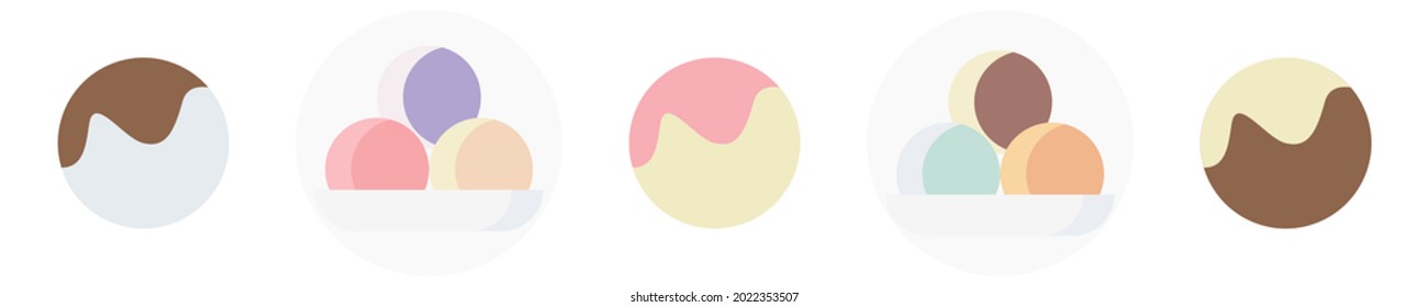 illustration of colorful ice-cream isolated on a white background