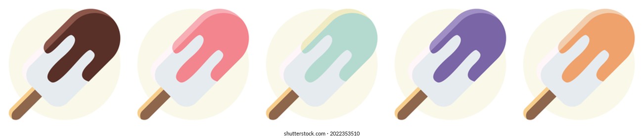 illustration of colorful ice-cream isolated on a white background