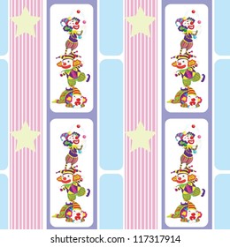 illustration of colorful jokers on a white background
