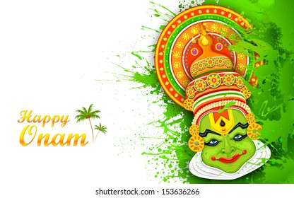 Illustration Colorful Kathakali Dancer Face Onam Stock Vector (Royalty ...