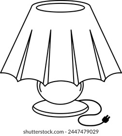 illustration of colorful lamp outline white on background vector