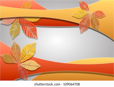 illustration of colorful leaves of the chestnut