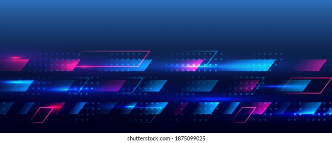 Illustration of colorful light ray, neon stripe line. Dynamic cover or colourful layout for event.  Abstract blue sports background in speed effect style.
