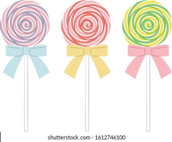 Illustration of colorful lollipop candy