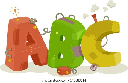 Illustration of colorful Mechanical ABC