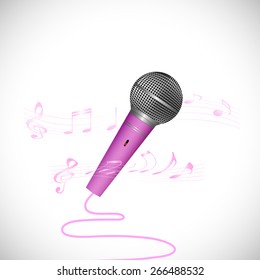 Illustration of a colorful microphone isolated on a white background.