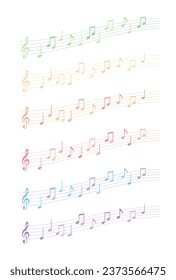 Illustration of colorful music note, Vector illustration