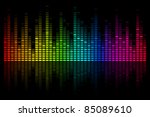 illustration of colorful musical bar showing volume on black background