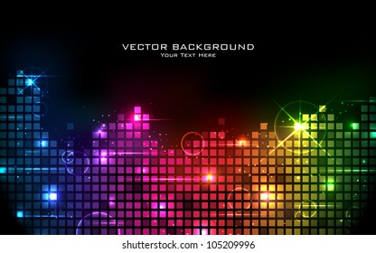 illustration of colorful musical bar showing volume on black background