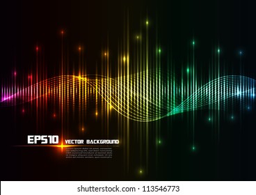 illustration of colorful musical bar showing volume