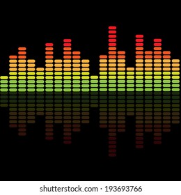 illustration of colorful musical bar showing volume.