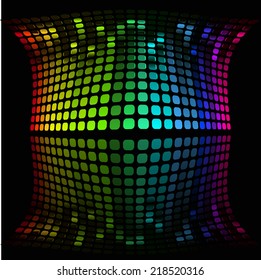 illustration of colorful musical bar showing volume on black background