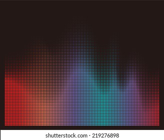 illustration of colorful musical bar showing volume on black background. You can use in club, radio, pub, party, DJ, concerts, recitals or the audio technology advertising background. 