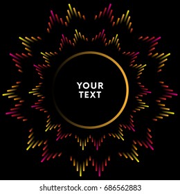 Illustration of colorful musical bar showing volume. Colorful music equalizer sound waves background. Vector illustration. Graphic Design Editable For Your Design. Frame template. Circle design.