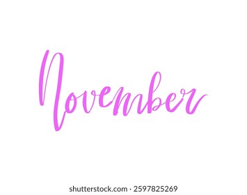 Illustration of an Colorful November Month Lettering