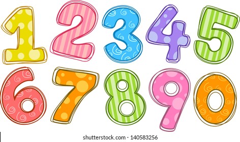 Illustration of colorful numbers