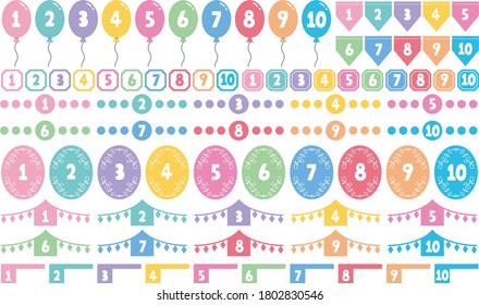 Illustration of Colorful Numbers Set 02