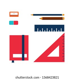 illustration of colorful office stationery supplies vector eps10