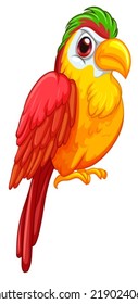 Illustration of a colorful parrot