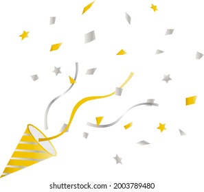 Illustration of colorful party popper