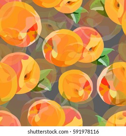 illustration of colorful pattern with juicy peaches