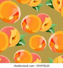 illustration of colorful pattern with juicy peaches