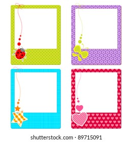 Illustration Of Colorful Photo Frame With Cute Element