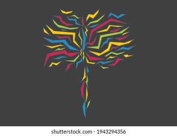 An illustration of colorful polygonal firework 