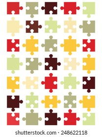 Illustration of colorful puzzle with separate elements, vector