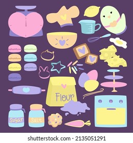 illustration of colorful rainbow objects