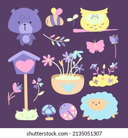 illustration of colorful rainbow objects