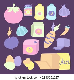 ilustración de objetos arcoiris coloridos