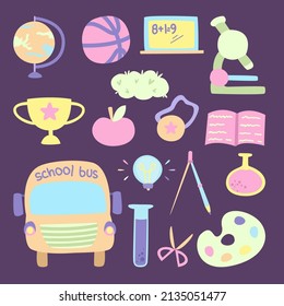 illustration of colorful rainbow objects