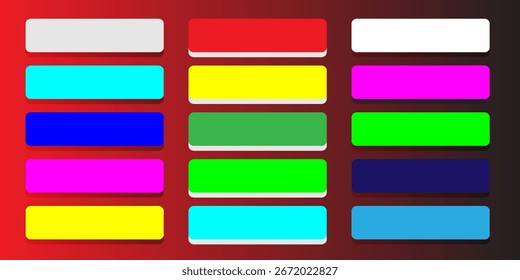 Una ilustración de coloridas cajas rectangulares sobre una superficie blanca