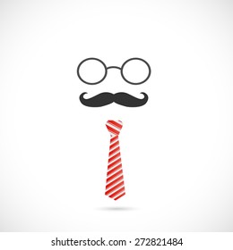 Illustration of a colorful red tie isolated on a white background.