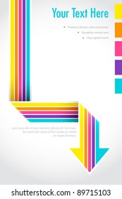 illustration of colorful retro style arrow on abstract background