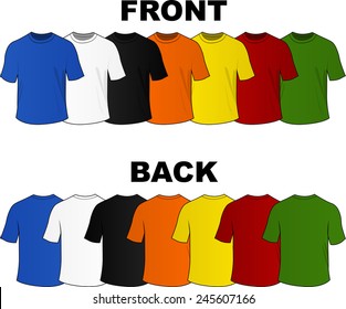illustration of colorful set of tee shirts
