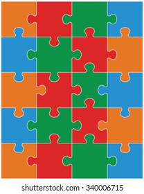 Illustration of colorful shiny puzzle, vector