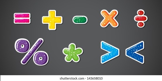 Illustration of the colorful signs and symbols