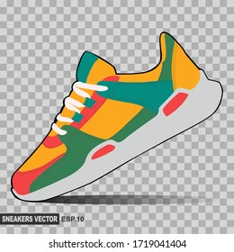 illustration of colorful sneakers. shoe vector that can be used as an additional design. vector